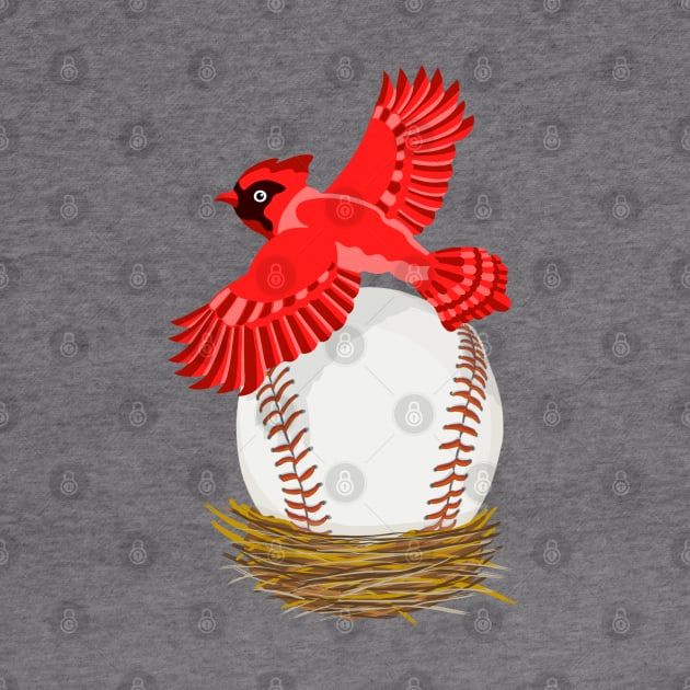 Play Ball! Cardinal Baseball Egg in Nest by BullShirtCo